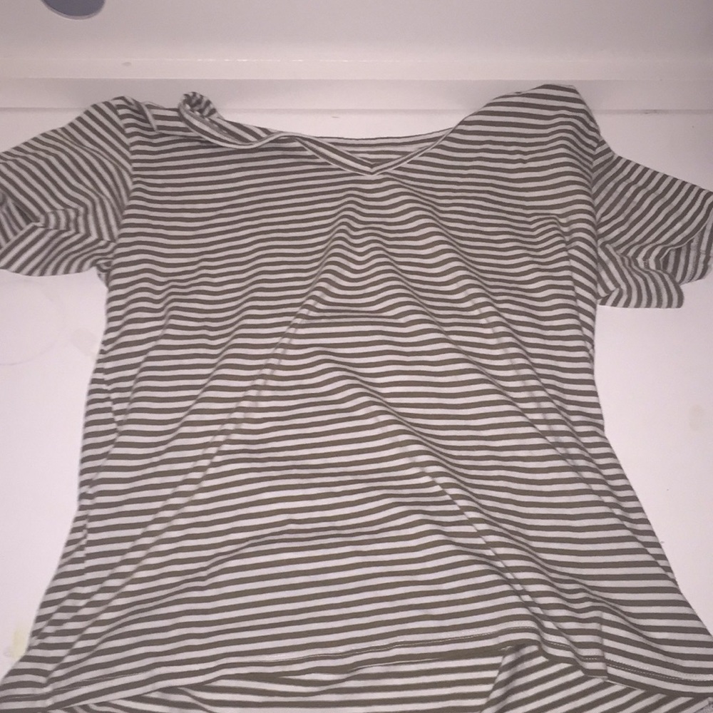American Eagle Forest Green Striped Shirt